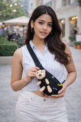 Teddy bear Plush Cross bag - Black