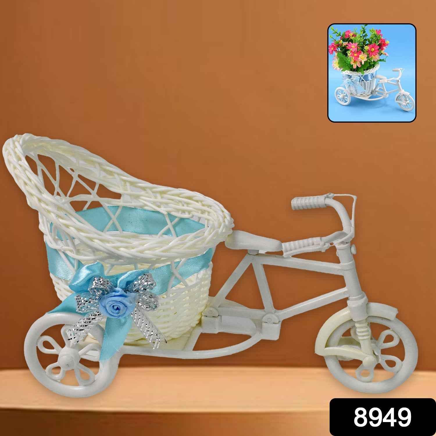 Bicycle Flower Pot Stand – Unique Plastic Home Decor Accent