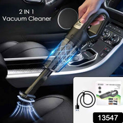 Compact 2-in-1 wireless vacuum cleaner shown with multiple attachments.