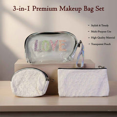 3-in-1 Makeup Bag Set – Compact & Stylish Travel Organizer