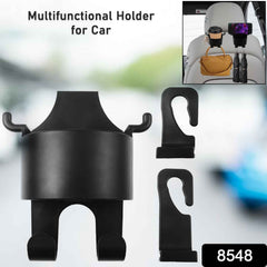 Car Headrest Organizer – 3-in-1 Cupholder & Phone Holder for Travel