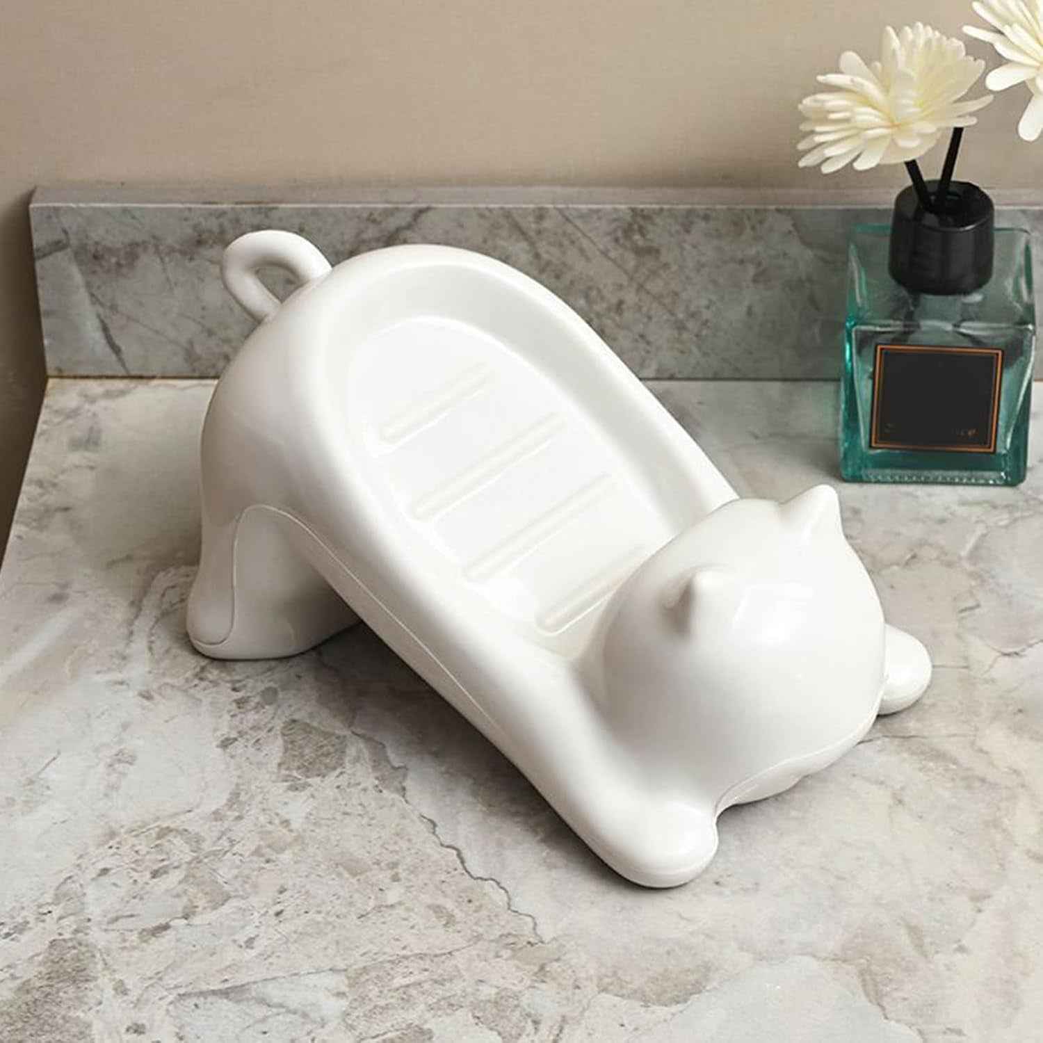 Animal Shape Soap Dish Holder – Cute Bear Design with Drainage