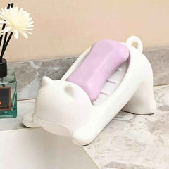 Animal Shape Soap Dish Holder – Cute Bear Design with Drainage