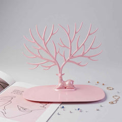 Jewelry Organizer Stand Ð Elegant Tree-Shaped Deer Design for Your Accessories