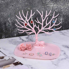Jewelry Organizer Stand Ð Elegant Tree-Shaped Deer Design for Your Accessories