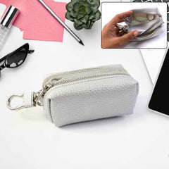 Compact Zipper Key Pouch – Secure Mini Coin Purse with Metal Clip