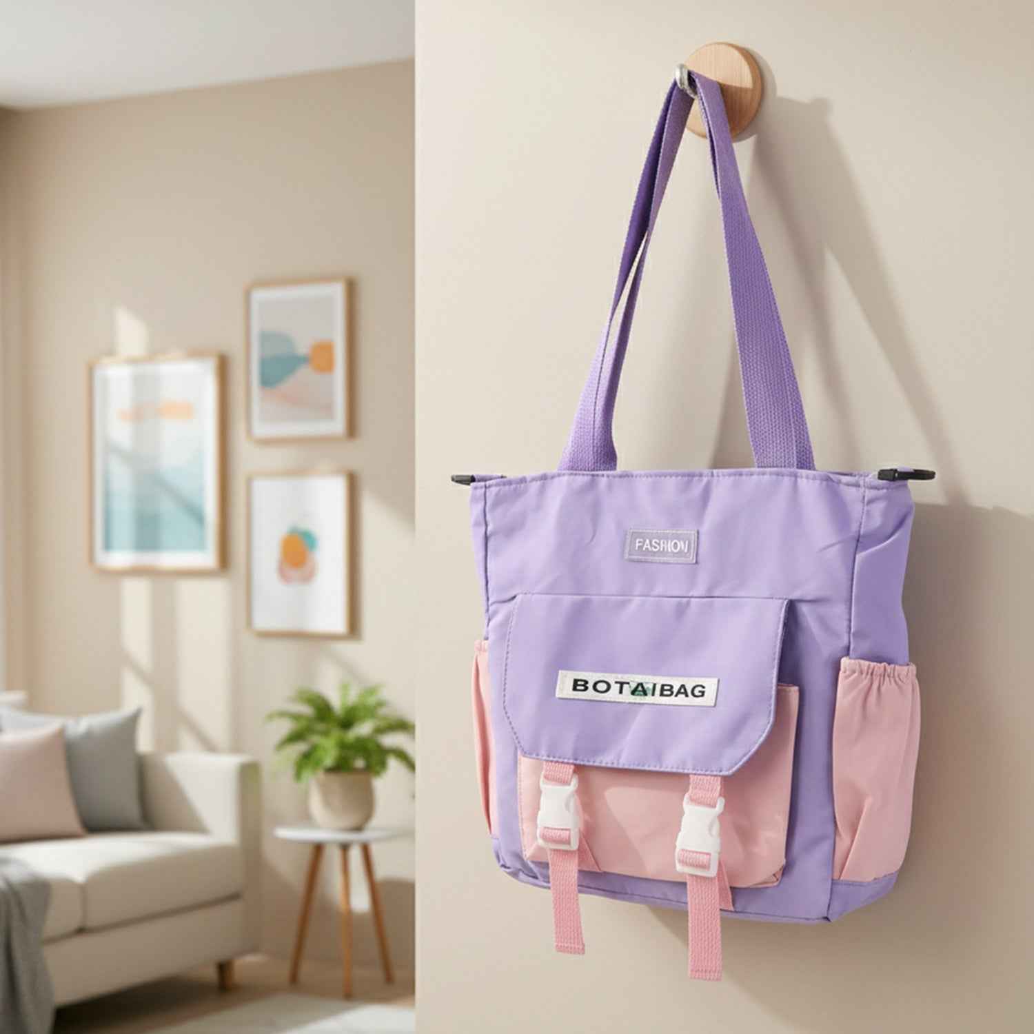 Multi-Pocket Shoulder Tote Bag – Spacious & Adjustable Strap
