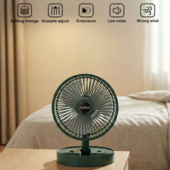 Rechargeable Desktop Table Fan – Portable Cooling With Phone Holder