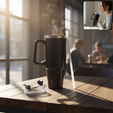 Large Capacity Travel Mug – 890 ML Insulated Black Tumbler