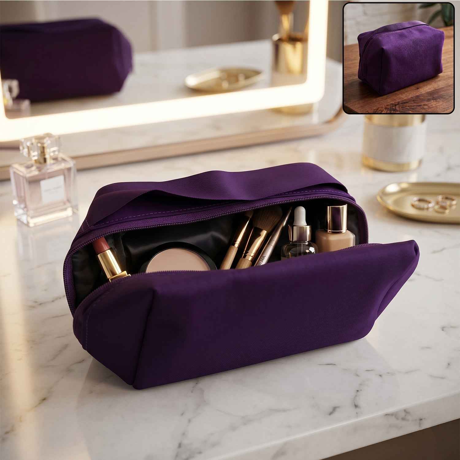 Travel Makeup Organizer Bag Ð Waterproof & Compact for On-the-Go