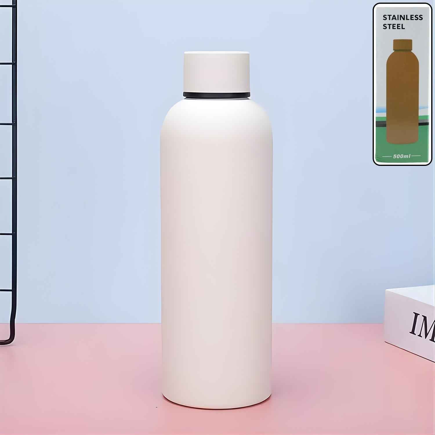 Insulated Stainless Steel Water Bottle – 500ml Durable Design