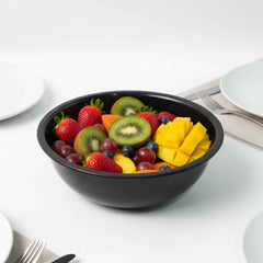 6-Inch Black Plastic Serving Bowl – Deep & Durable Design