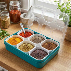 Spice Storage Box Ð 6 Compartments for Easy Kitchen Organization
