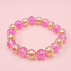Crystal Beaded Stretch Bracelet – Elegant Dual-Tone Design