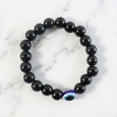 Crystal Beaded Stretch Bracelet – Elegant Dual-Tone Design