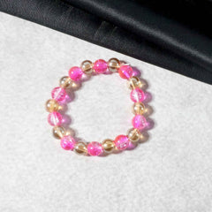 Crystal Beaded Stretch Bracelet – Elegant Dual-Tone Design