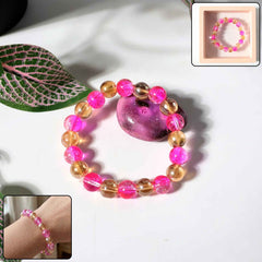 Crystal Beaded Stretch Bracelet – Elegant Dual-Tone Design