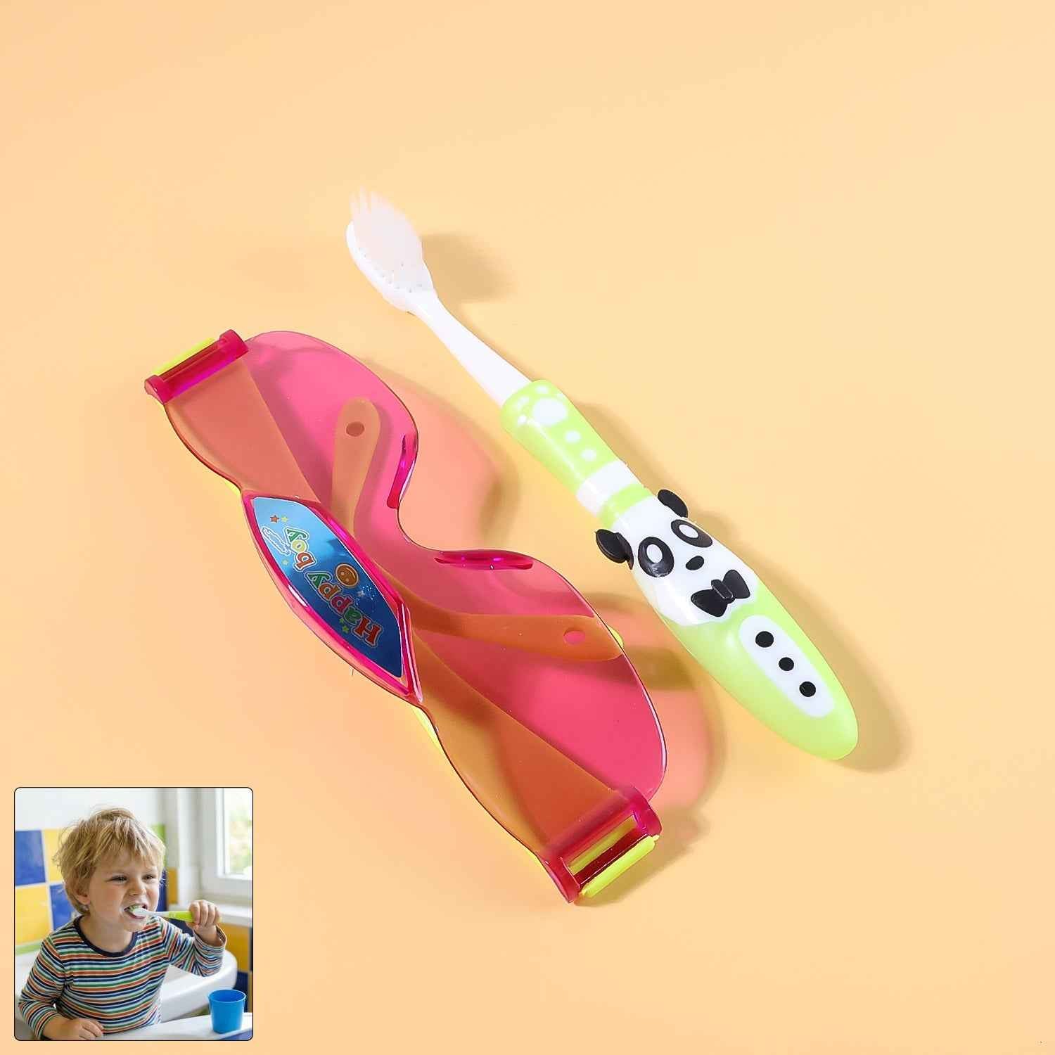 Kids Toothbrush with Fun Panda Design & Sunglasses Toy Set