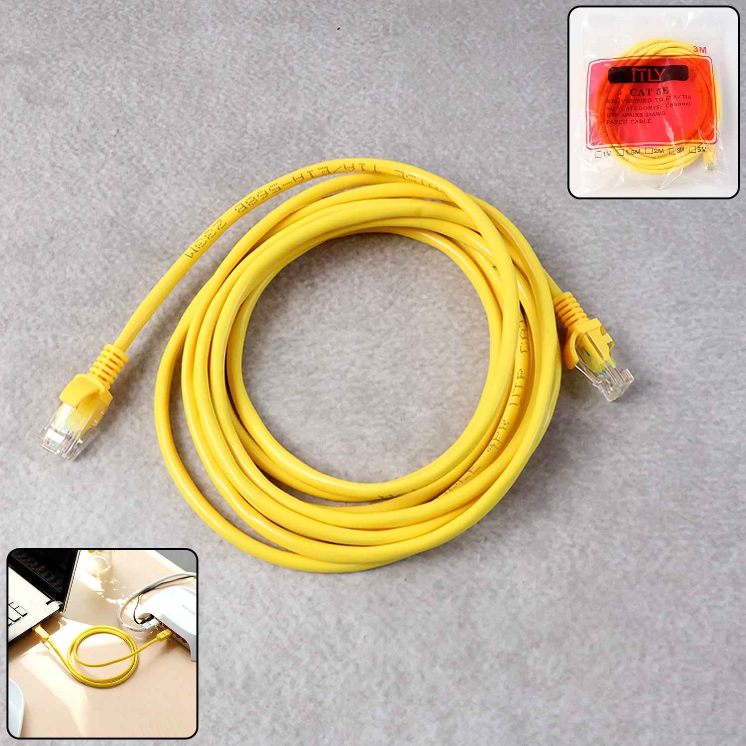 CAT 5E Ethernet Cable 3 Meter – High-Speed Stable Connection