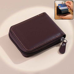 Zip-Around Card Holder Wallet – Compact High-Capacity Organizer
