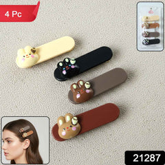Bunny Face Hair Clips – Cute Decorative Snap Set of 4