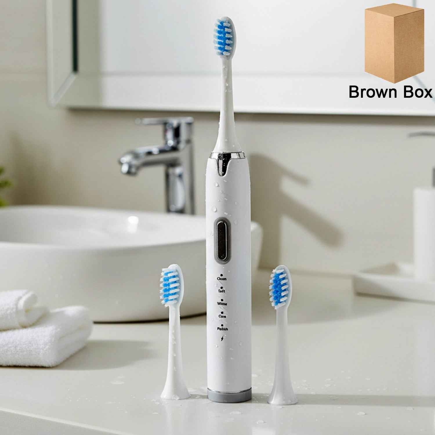 Electric Toothbrush Set – Rechargeable Sonic Cleaner with 3 Brush Heads