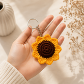 Crochet cute sunflower keychain