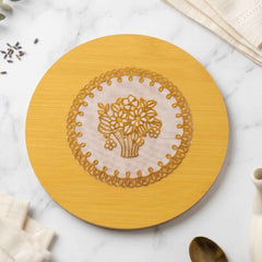 Wooden Heat Resistant Round Coaster – Protects Surfaces & Prevents Heat Marks