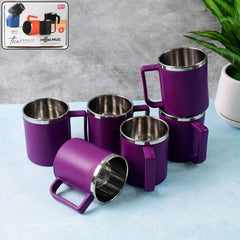 Stainless Steel Coffee Mug Set – Durable 200ML, 6 Pieces