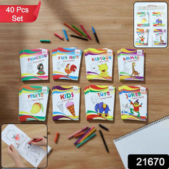 Kids Educational Colouring Book Set – 40-Piece Multi-Theme Fun
