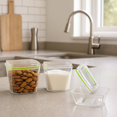 Stackable 500ml food storage container set for kitchen organization