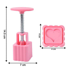 Cookie Biscuit Stamp Mold Set – 4 Decorative Stamps with Press Handle