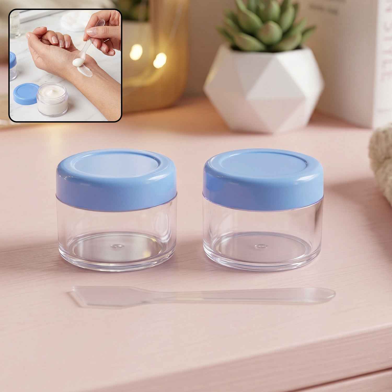 Plastic Cosmetic Jar Set Ð Refillable Travel Containers for Creams