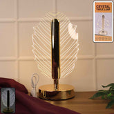 Leaf Shape Crystal Table Lamp – Elegant USB Charging LED Light