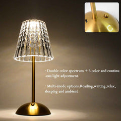 Crystal Table Lamp – Elegant Shade with USB Charging