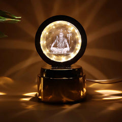 Mahadev 3D Crystal Ball Night Light – Rotating LED Decorative Lamp