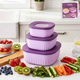 Food Storage Container Set – Leak-Resistant, Stackable 3-Piece