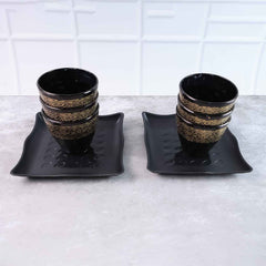 Ceramic Bowl and Cup Set – 8 Pc Dining Collection | Indo Glow