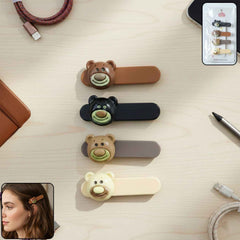 Bear Face Decorative Hair Clips Set – Playful & Secure Hold (4 Pc)