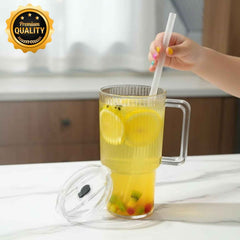 900 ML Glass Tumbler with Handle – Stylish & Durable Drinkware for Everyday Use