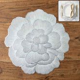 Round Floral PVC Table Mat – Waterproof & Heat Resistant for Dining