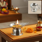 Stainless Steel Diamond Design Agarbatti & Diya Stand – Durable & Elegant