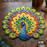Peacock Design Floor Mat Ð Vibrant and Soft Home Decor