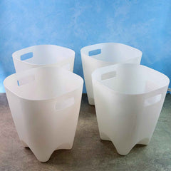 Plastic Dustbin Set – Compact Square for Home & Office (4 Pc)