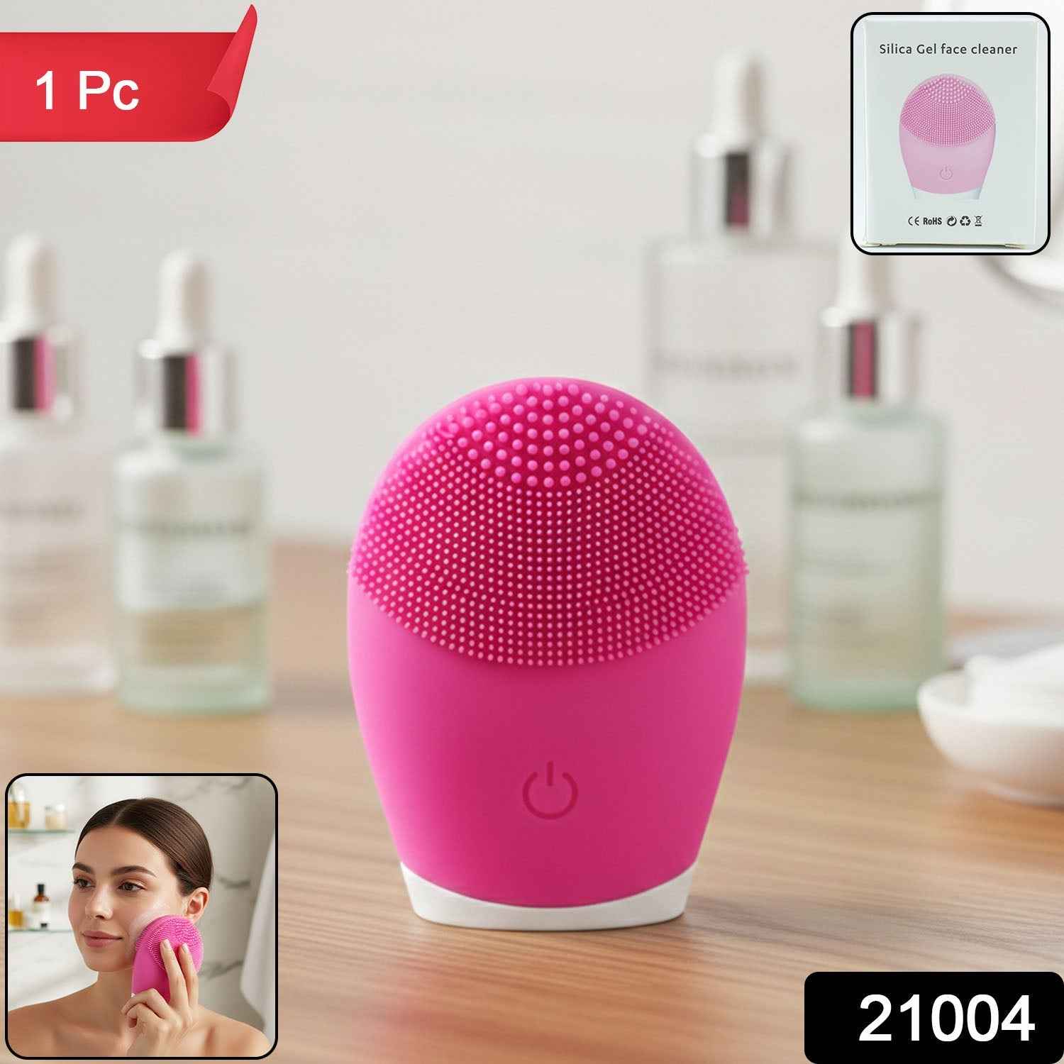 Silicone Electric Facial Cleansing Brush – Deep Pore Clean & Massage
