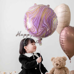 Round Marble Foil Balloon Ð Bright Party Decoration 15cm