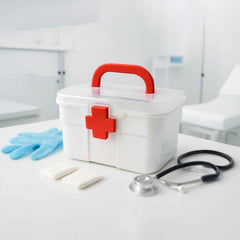 First Aid Box – Portable Medicine Storage with Tray | Organivo