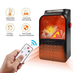 Electric Fireplace Heater – Realistic LED Flame |