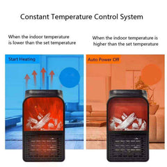 Electric Fireplace Heater – Realistic LED Flame |