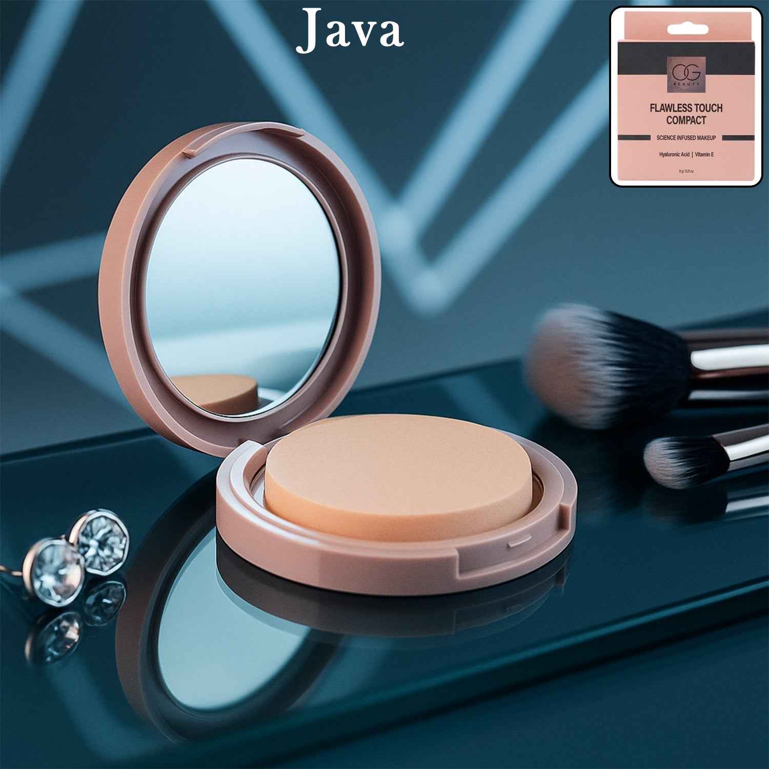 Java Compact Powder – Long-Lasting Matte Finish, 9gm
